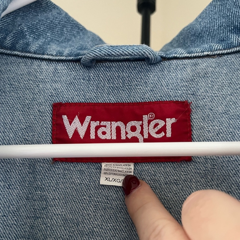 Wrangler Demin Blue Jean Jacket Men’s XL Botton Up - Picture 5 of 6